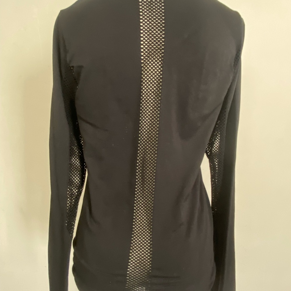 PINK Victoria's Secret Black Mesh Sleeve Sweatshirt - Picture 2 of 10